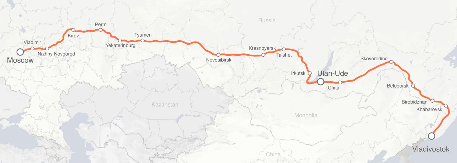 Moscow-Vladivostok route